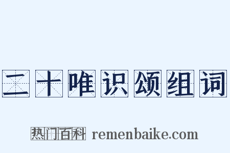 二十唯识颂组词是什么意思的图片